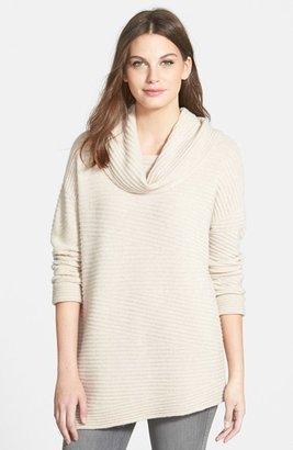 Nordstrom Zigzag Ribbed Cowl Neck Cashmere Sweater