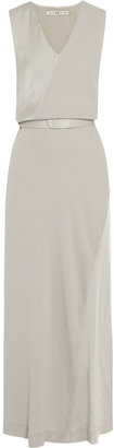 Halston Belted crepe gown