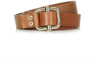 Topshop Tan leather medium width belt. can be styled pulled through and knotted over a cape or coat. 100% leather. machine washable.