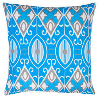 Xanna 20x20 Cotton Pillow, Light Blue