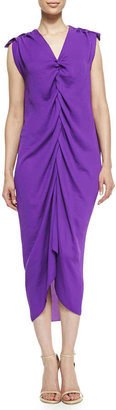 Lanvin Ruched Front Dress, Purple