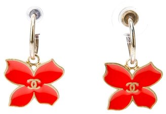 Chanel Vintage flower logo earrings