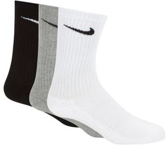 Nike Pack of three black white and grey arch support sports socks