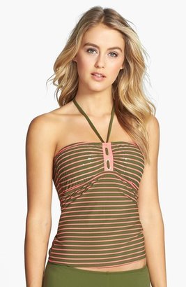 Sperry 'Front Lines' Sequin Stripe Bandeau Halter Tankini Top