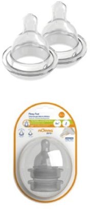 Momma Flexy Teat Replacement Nipples, Variable Flow, Clear, 2-Pack