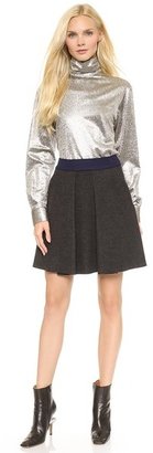 Cédric Charlier Pleated Wool Skirt