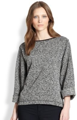 By Malene Birger Black and White Jersey Tweed Sweater