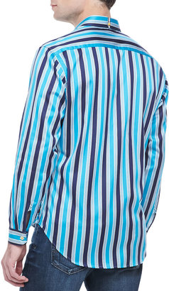 Robert Graham Barsino Striped Sport Shirt, Blue