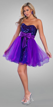 Dave and Johnny Size 12 Short Purple Prom Dresses