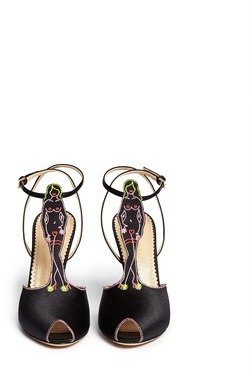 Nobrand Pin-up' satin ankle strap pumps
