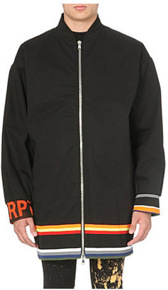 Raf Simons Striped-hem cotton bomber jacket