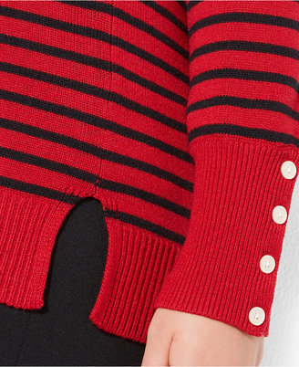 Lauren Ralph Lauren Plus Size Cowl-Neck Striped Sweater