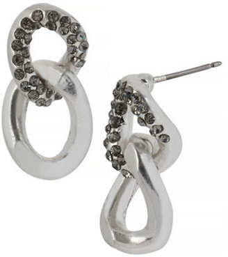 Kenneth Cole New York Pave Link Drop Earring-SILVER-One Size
