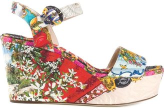 Dolce & Gabbana print wedge sandals