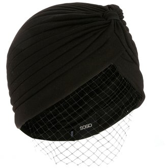ASOS Turban Hat With Veil Detail