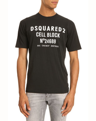 DSquared 1090 DSQUARED - Cell Block Black Dan Fit T-Shirt