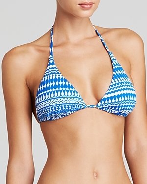 Echo Geo Stripe String Bikini Top
