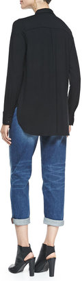 Eileen Fisher High-Low Button-Front Shirt & Stretch Boyfriend Jeans