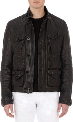 Ralph Lauren Black Label Denim Leather Utility Jacket