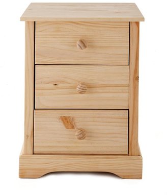 Null Baltic Solid Pine 3-Drawer Bedside Cabinet