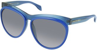 Alexander McQueen AMQ 4248/S Two-Tone Blue Brow Detail Cat Eye Sunglasses
