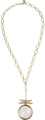 Tory Burch Gold-tone crystal dragonfly necklace