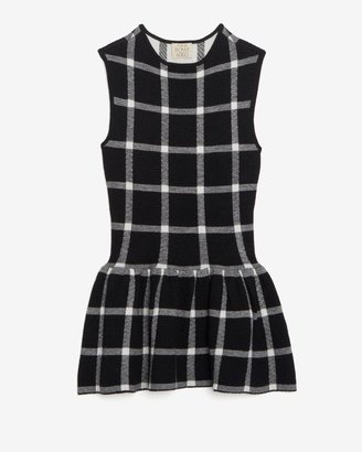 Torn By Ronny Kobo Exclusive Checkered Plaid Sleeveless Peplum Top
