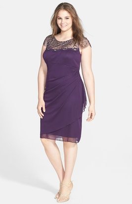 Xscape Evenings Beaded Ruched Dress (Plus Size)