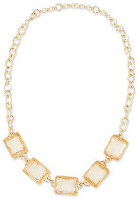 Lee Angel By The Sea Crystal Collar Necklace, Peach