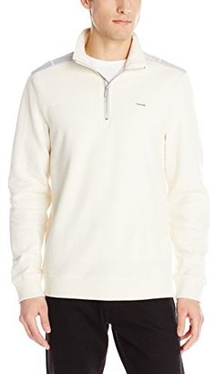 Calvin Klein Men's Solid Pique Fleece 1/4 Zip Sweatshirt
