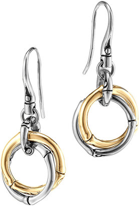 John Hardy Bamboo Gold & Silver Small Interlocking Earrings