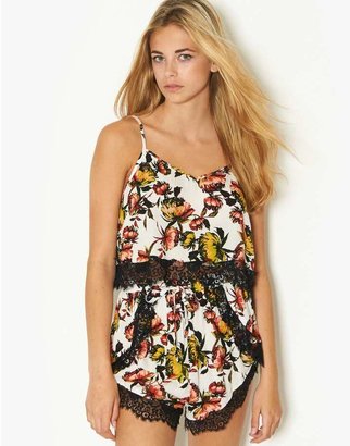 BLONDE & BLONDE Dark Floral Lace Co-Ord Camisole
