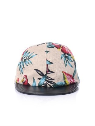 Eugenia Kim Darlen floral print leather peak cap
