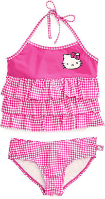 Hello Kitty Little Girls' or Toddler Girls' 2-Piece Ruffle Tankini Swimsuit