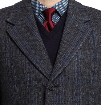 Façonnable Check Woven-Wool Overcoat