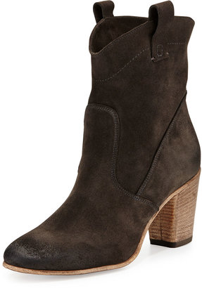 Alberto Fermani Chiara Slouchy Suede Ankle Boot, Anthracite