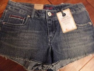 Levi's $36 Girls Sz 14 Levis Shorts Adjustable Waistband Denim Blue Jeans NEW