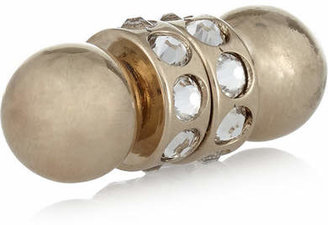 Givenchy Double Pearl Earrings In Gold-tone Brass, Faux Pearl And Crystal