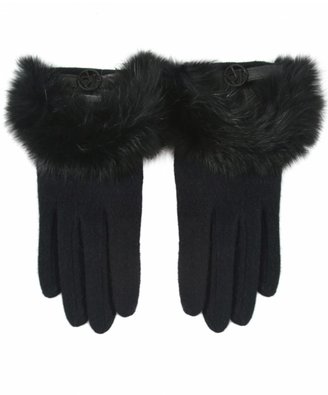 Armani Jeans Woman's Fur Trim Gloves