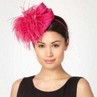 Star by Julien Macdonald Designer bright pink feather bow hair piece