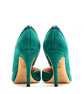 Charlotte Olympia Serpent Vamp suede pumps