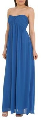 Alice & You Bright blue ruched bandeau maxi dress