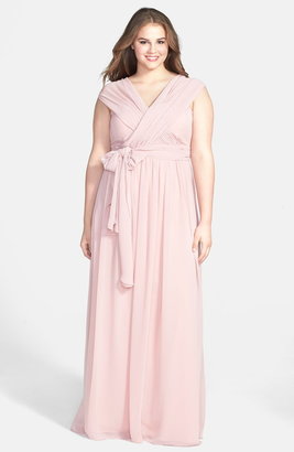 Jenny Yoo Aidan Convertible Strapless Chiffon Gown