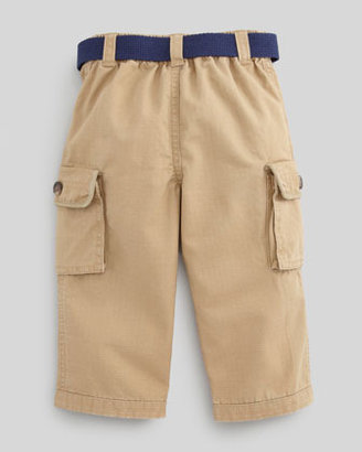 Ralph Lauren Childrenswear Plaid Oxford Shirt & Ripstop Cargo Pants Set, 3-9 Months