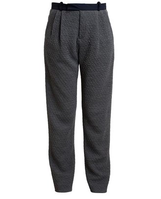 1205 Quilted Wool Tapered Trousers