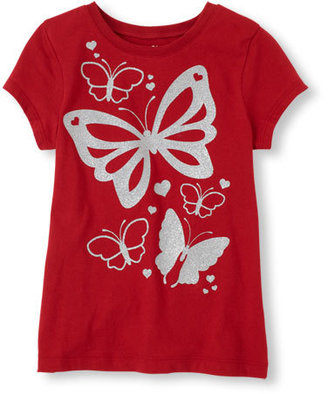 Children's Place Glitter butterfly graphic tee