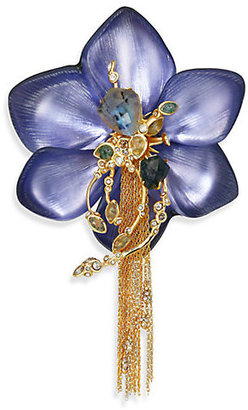 Alexis Bittar Imperial Lucite & Crystal Lace Tassel Pin