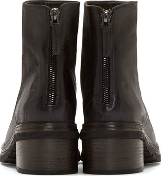 Marsèll Black Leather Lug Sole Ankle Boots