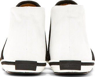 Marc Jacobs Black & White Suede Belvedere Slip-On Shoes