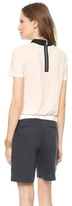 Band Of Outsiders Knit Top with Shirt Collar